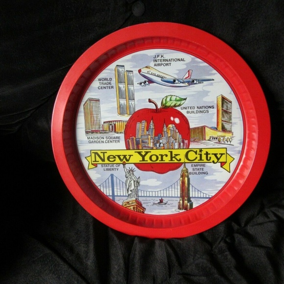 Vintage Tin Platter Tray New York - Firm Price- Made Hong Kong- - Picture 4 of 7